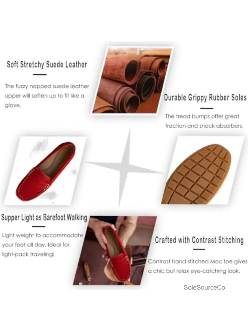 Suede Leather Penny Loafers Slip-On Memory Foam Business Casual Work Shoes